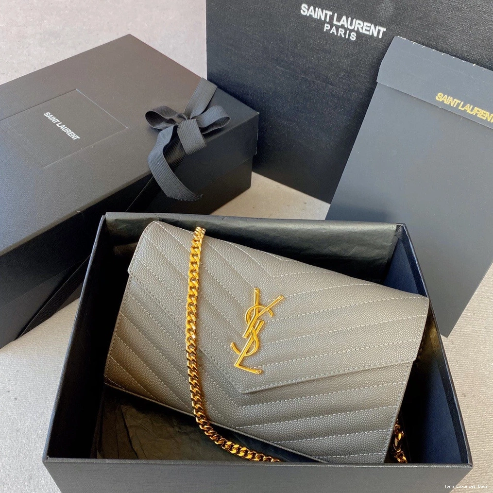 Tony Luxuries CHAIN MATELASSÉ YSL CASSANDRE WALLET 0803